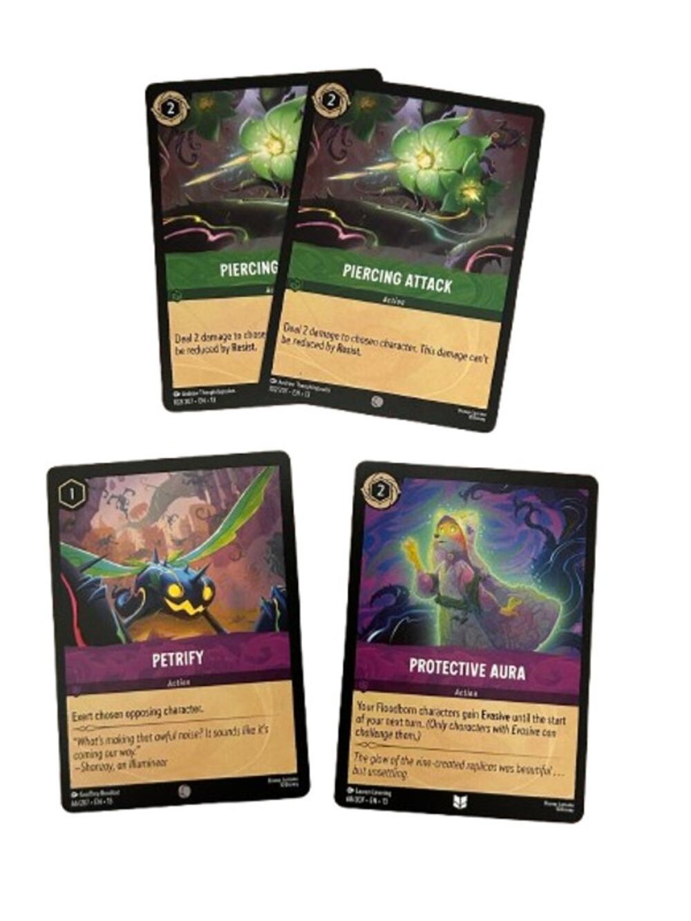 DISNEY LORCANA Attack of the Vine Action Cards Lot Piercing Attack Petrify